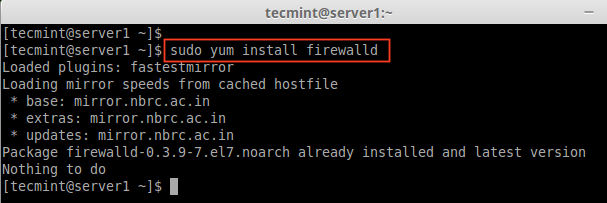 Installa Firewalld in CentOS 7
