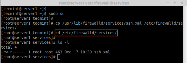 Crea servizio Firewalld