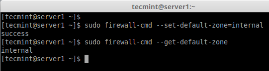 Imposta la zona predefinita di Firewalld