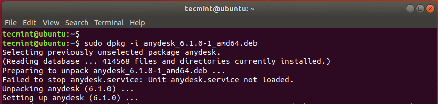 Installa il pacchetto in Ubuntu