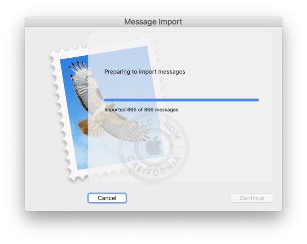 L'importazione della posta funziona correttamente su Mac