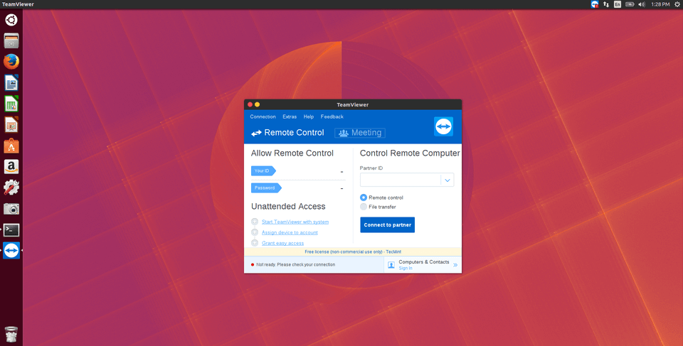 TeamViewer in esecuzione su Ubuntu 20.04
