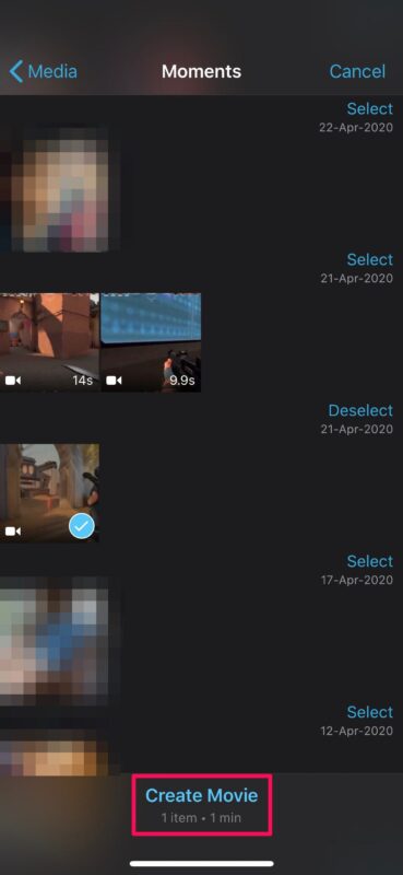 Come rimuovere una sezione centrale del video su iPhone e iPad con iMovie