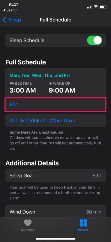 Come regolare la pianificazione del sonno su iPhone e iPad