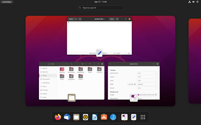 Ubuntu 21.04 Gnomo ippopotamo irsuto 40