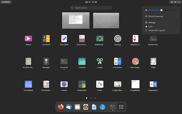 GNOME 40 Ubuntu 21.04 Schermate di Ippopotamo irsuto