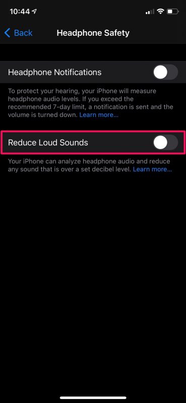 Come ridurre automaticamente l'audio delle cuffie ad alto volume su iPhone