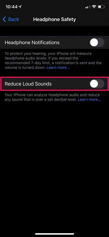 Come ridurre automaticamente l'audio delle cuffie ad alto volume su iPhone