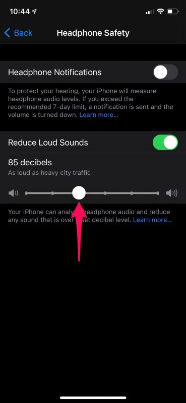 Come ridurre automaticamente l'audio delle cuffie ad alto volume su iPhone