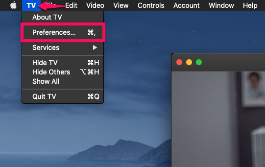 Come cambiare Apple TV + qualità di riproduzione su Mac