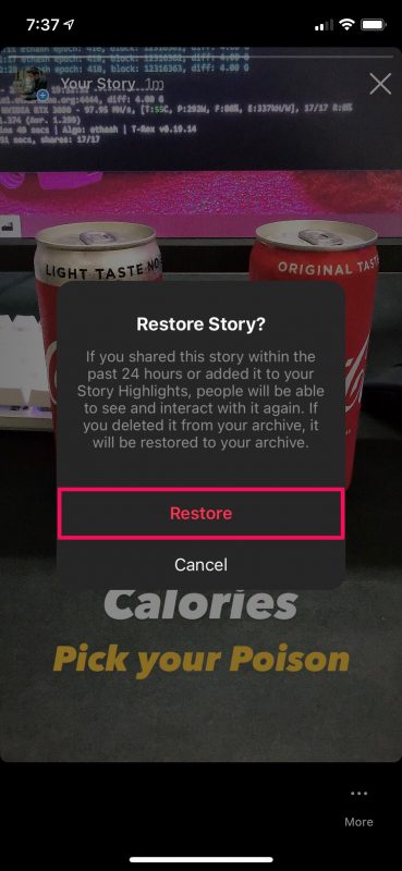 Come ripristinare le storie di Instagram cancellate su iPhone e iPad