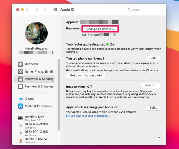 Come reimpostare la password di iCloud su Mac
