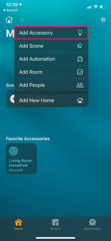 Come aggiungere l'accessorio HomeKit senza codice QR