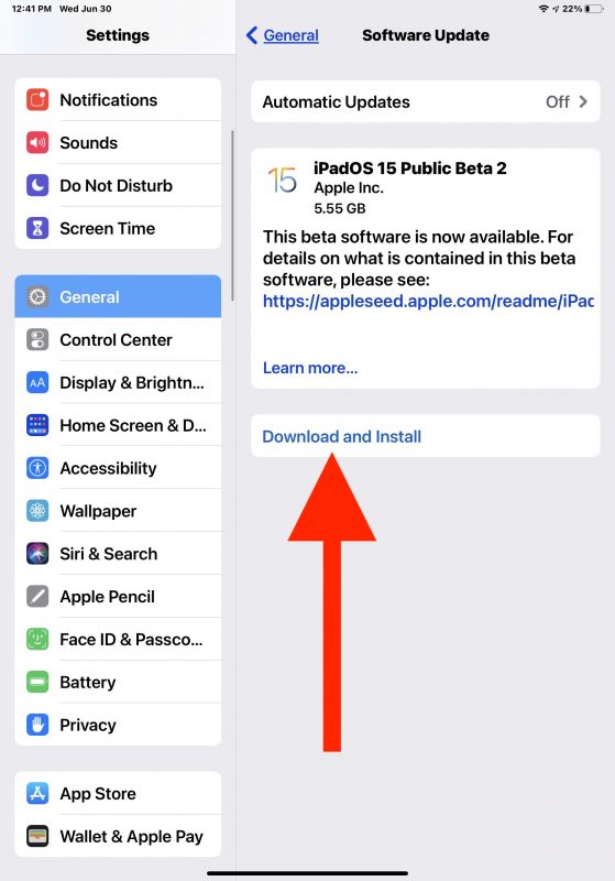 Installazione e download della beta pubblica di iOS 15