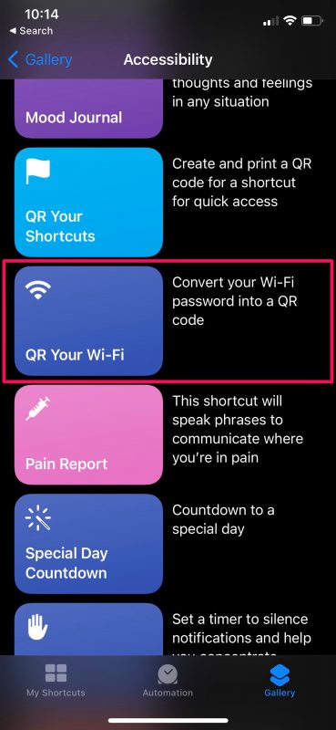 Come convertire la password Wi-Fi in codice QR su iPhone