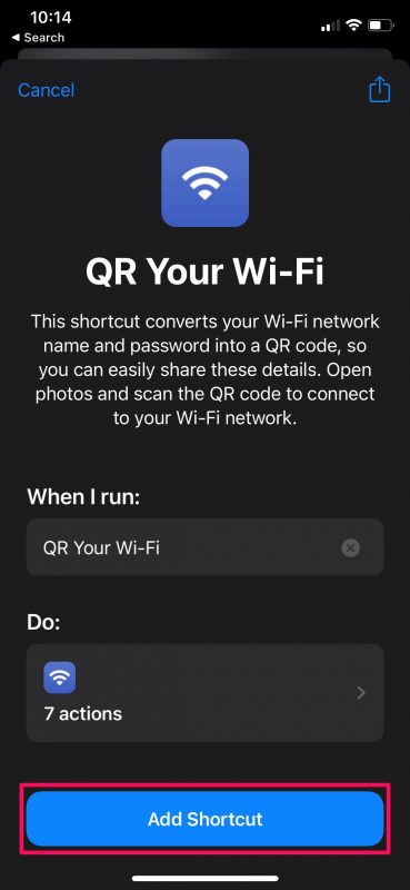 Come convertire la password Wi-Fi in codice QR su iPhone