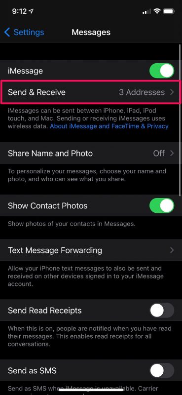 Come usare l'e-mail invece del numero di telefono per iMessage su iPhone