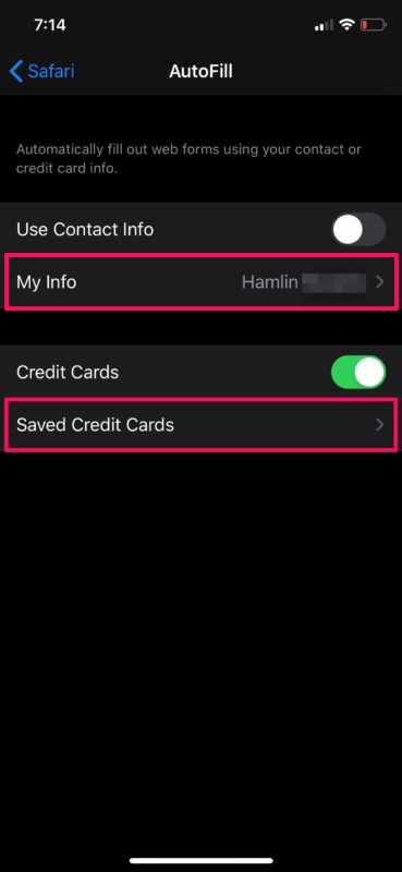 Come modificare le informazioni di riempimento automatico su iPhone e iPad