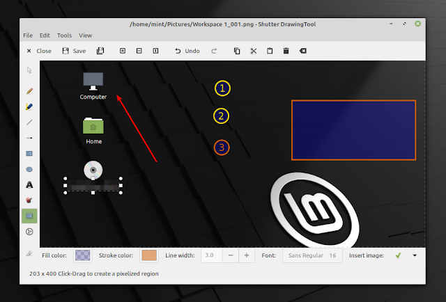 Editor dello strumento screenshot dell'otturatore Editor dello strumento screenshot dell'otturatore