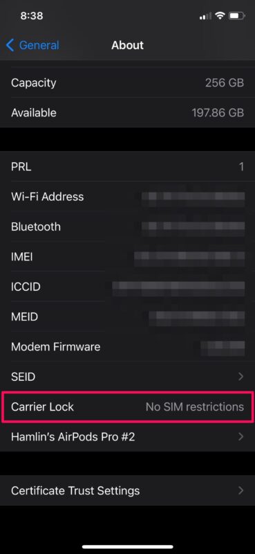 Come verificare se iPhone è SIM sbloccata in iOS 14