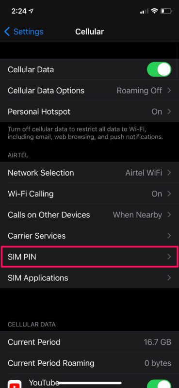Come bloccare la scheda SIM con PIN su iPhone