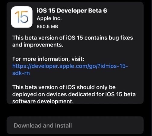 iOS 15 beta