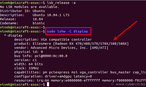Linux per ottenere il comando delle informazioni sulla GPU