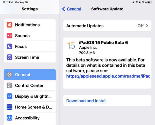 iOS 15 beta pubblica 6