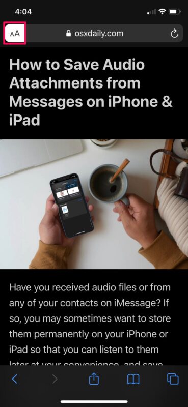 Come cambiare il carattere e lo sfondo della vista Reader su iPhone