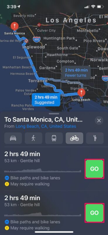 Come visualizzare le indicazioni stradali in bicicletta su Maps su iPhone