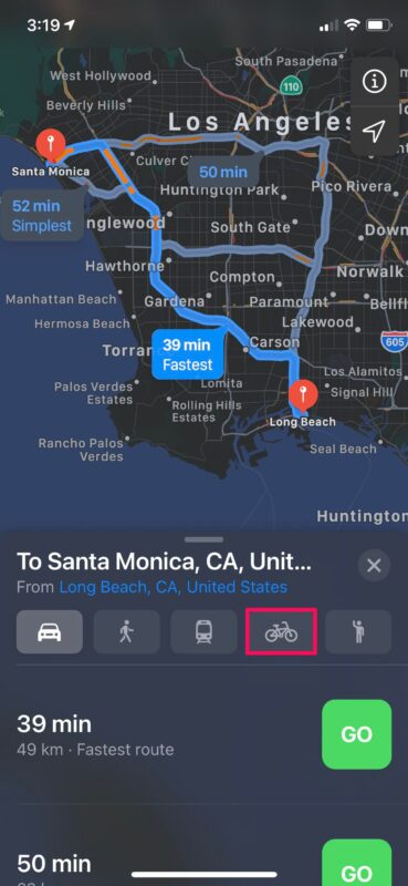 Come visualizzare le indicazioni stradali in bicicletta su Maps su iPhone