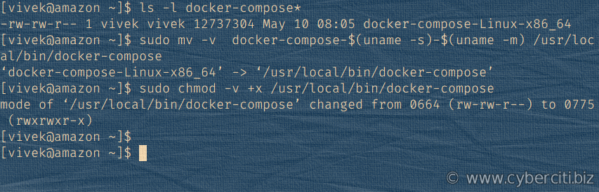 Installazione di docker-compose su Amazon Linux 2 AMI
