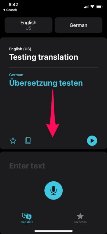 Come eliminare la cronologia delle traduzioni nell'app Apple Translate