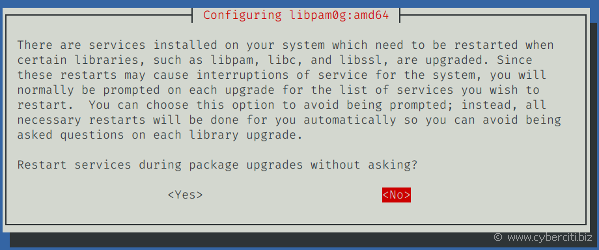 Riavvia i servizi Debian 11 durante gli aggiornamenti dei pacchetti senza chiedere