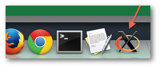 Fig.01: X11.app ( XQuartz ) caricato nel Dock