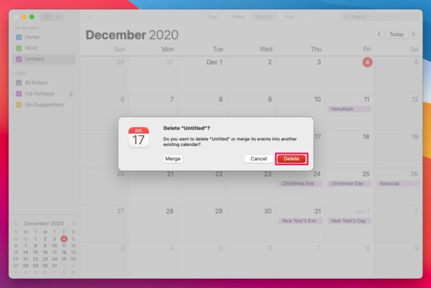 Come aggiungere ed eliminare calendari su Mac