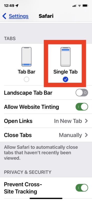 Sposta la barra degli indirizzi di Safari nella parte superiore dello schermo dal basso in iOS 15