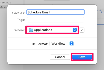 Come pianificare l'invio di e-mail su Mac con Automator