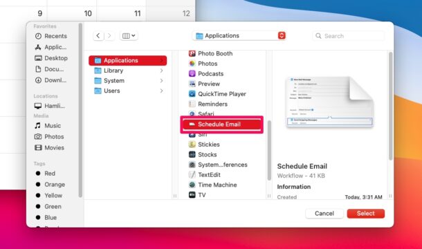 Come pianificare l'invio di e-mail su Mac con Automator