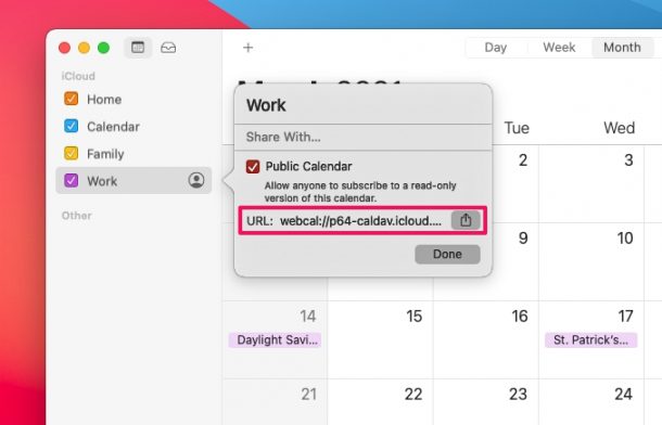 Come rendere pubblico un calendario su Mac