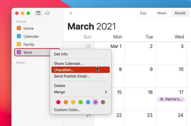 Come rendere pubblico un calendario su Mac