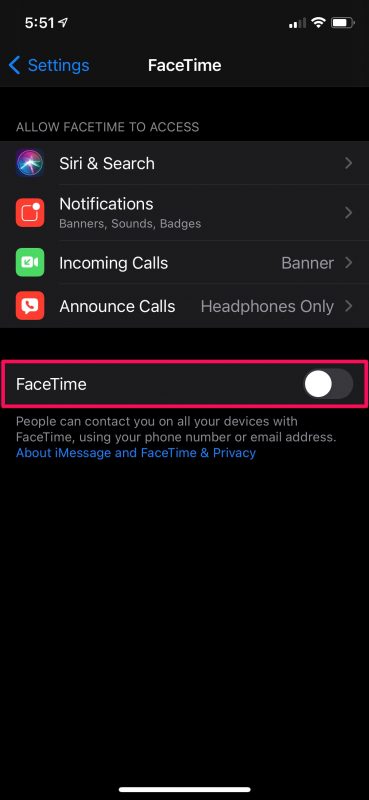 Come disabilitare FaceTime su iPhone