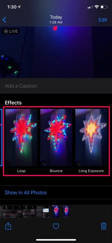 Come modificare l'effetto della foto dal vivo su iPhone e iPad