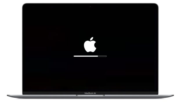 l'installazione di macOS mostra una barra di avanzamento