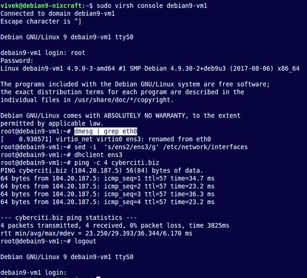 Debian 9 VM attiva e funzionante
