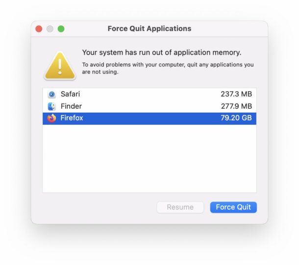 Errore Mac Il tuo sistema ha esaurito la memoria