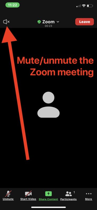 Disattiva o riattiva l'intera riunione Zoom su iPhone
