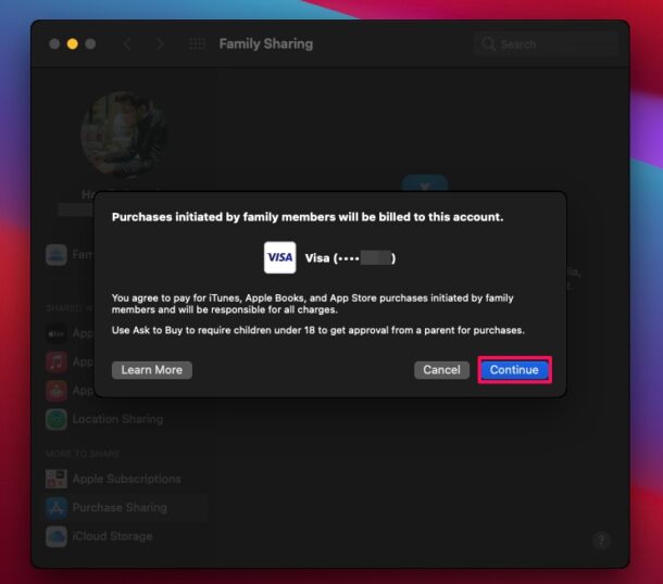 Come condividere gli acquisti con la famiglia su Mac