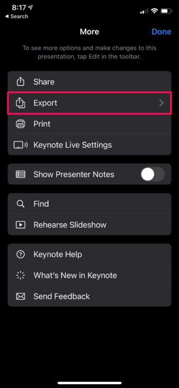 Come convertire Keynote come PowerPoint su iPhone e iPad