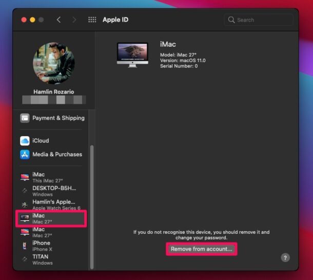 Come rimuovere i vecchi dispositivi dall'ID Apple su Mac